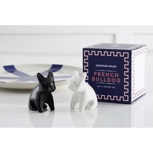 JONATHAN ADLER
French Bulldog Salt & Pepper Shakers in Black & White  BRAND NEW